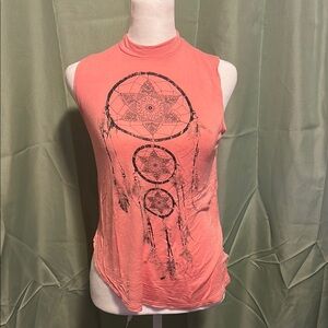Coral Sleeveless Dreamcatcher Top
